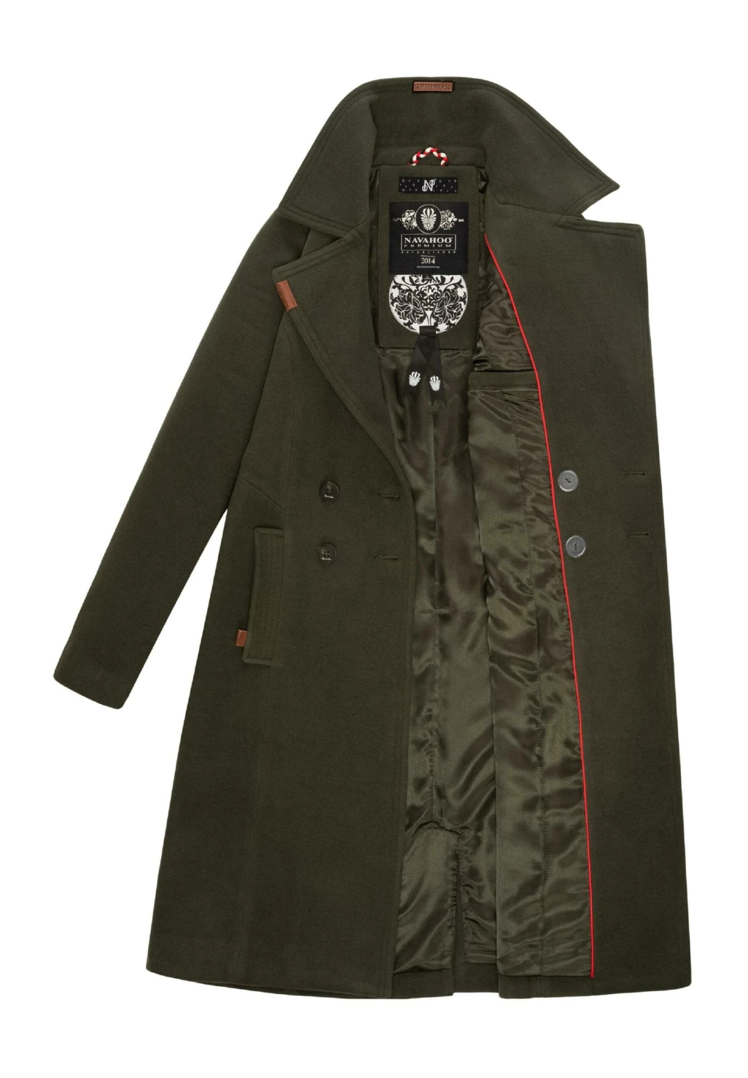 Navahoo Wooly - Halflange Jas - Dark Green 6 Navahoo Wooly - Halflange Jas - Dark Green - Afbeelding 6