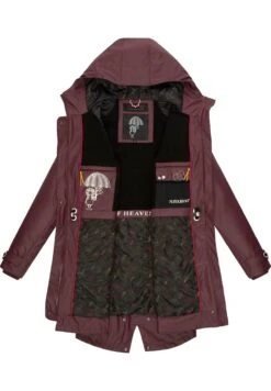 Navahoo Rainy Flower - Parka - Dark Red Melange -Navahoo WWinkel 795bb651c4ac4bcc80e7ad444149aad6