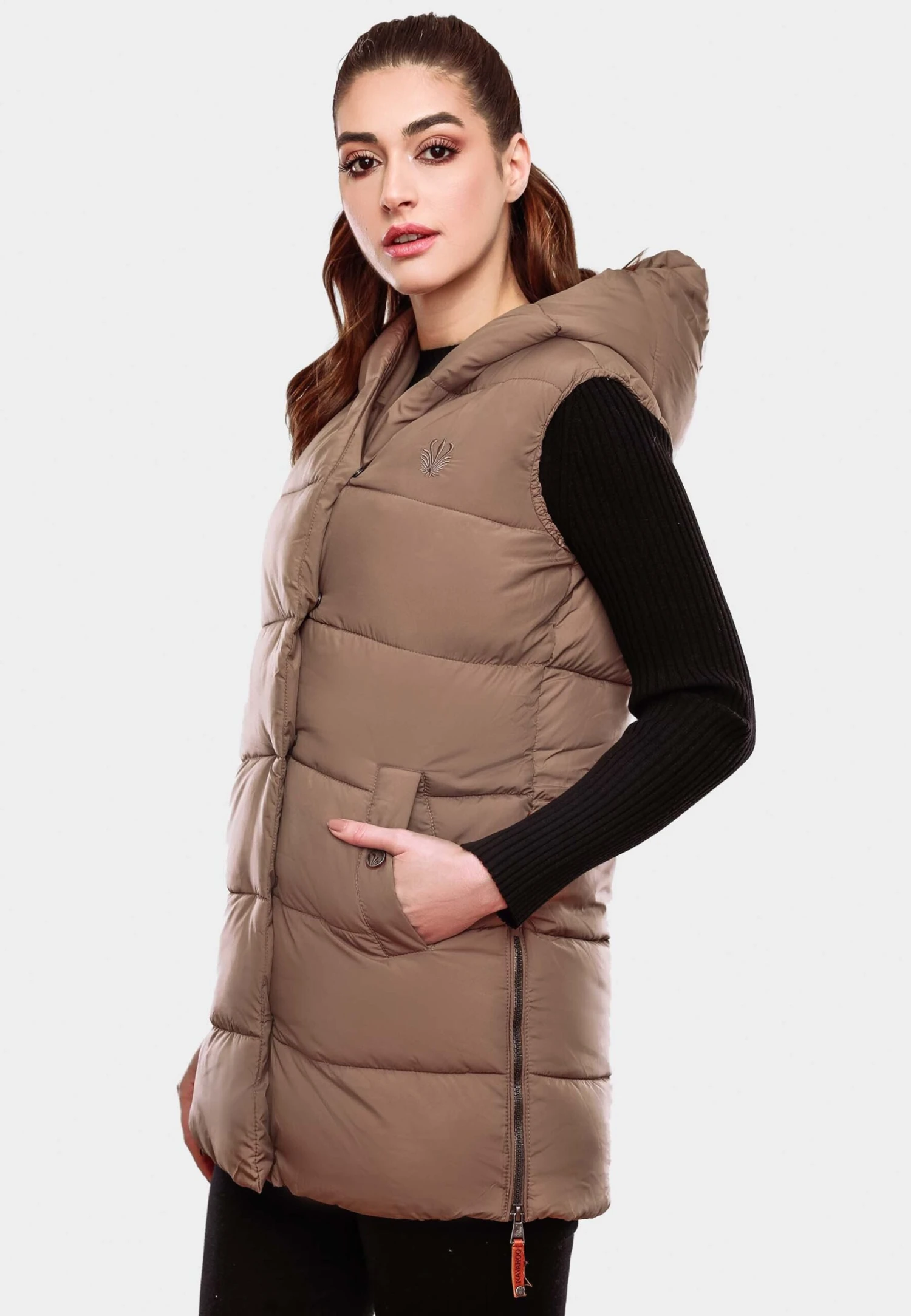 Navahoo Madilynaa - Bodywarmer - Dark Taupe 3 Navahoo Madilynaa - Bodywarmer - Dark Taupe - Afbeelding 3