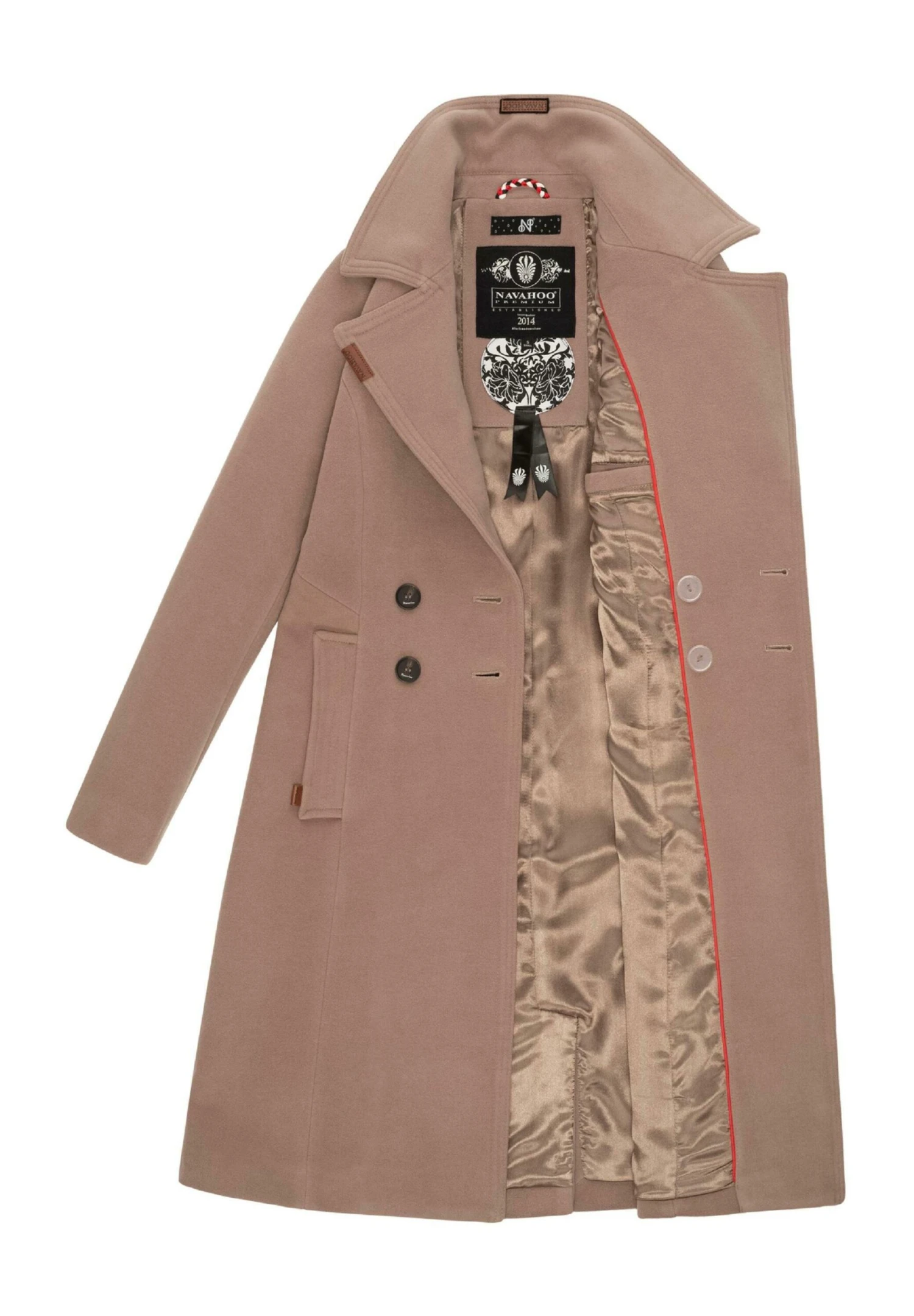 Navahoo Wooly - Halflange Jas - Taupe 3 Navahoo Wooly - Halflange Jas - Taupe - Afbeelding 3